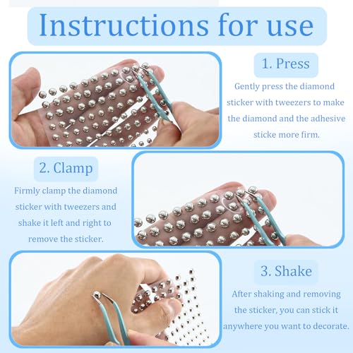 Face Gems Fake Piercings, 1650 Pcs Fake Eyebrow Piercing Y2k Accessories Nose Stud Eyebrow Stud, Non-Piercing Nose Stud with 1 Clip, Face Sticker Ring Cool Punk Y2K Makeup for Women Men, Silver