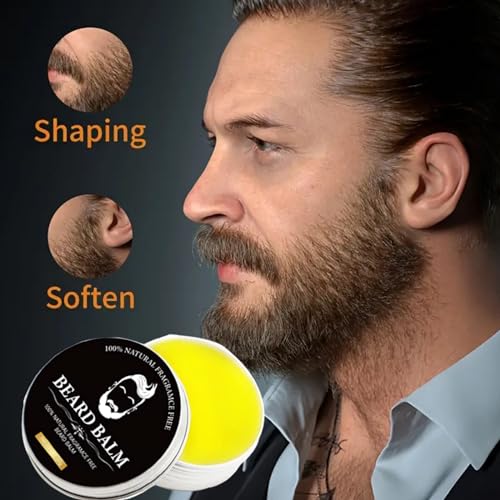Beard Balm Men Free Washing Premium Beard Oil Hair Care, Beards Shape Facial hair Cream Premium Beard Care Facial hair Butter 2oz (Black box)