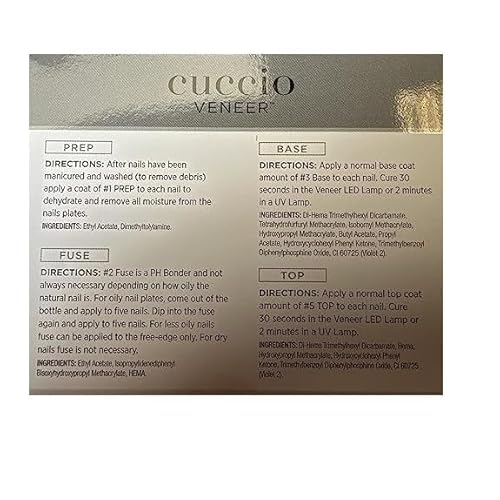 Cuccio Veneer Treatment Pack ? Complete LED/UV Gel Polish System, Includes Prep, Fuse, Base, and Top Coat, 13 mL Each