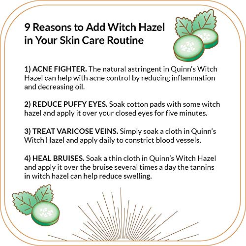 Quinn's Pure Castile Organic Peppermint Liquid Soap 32 oz Alcohol Free Pink Grapefruit and Orange Rind Witch Hazel with Aloe Vera 16oz