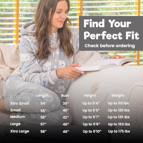 The Big Softy Adult Onesies for Women, Fleece Onesie PJs for Women, Teens, Funny Adult Onesie Pajamas, Cute One Piece Pajamas