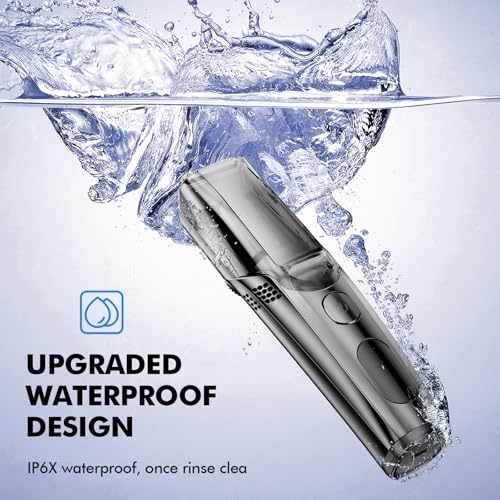 Advanced Vacuum Beard Trimmer for Men: Vacuum Mustache Trimmer with Precision Knob, Adjustable 20mm Length Settings, 2 Combs, IPX6 Waterproof-Rechargeable Vacuum Trimmer for Beard, Black