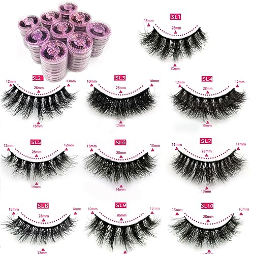 Eyelashes Wholesale Natural Look False Lashes 3D Fluffy Eyelashes Bulk 10 Styles(20 pairs)