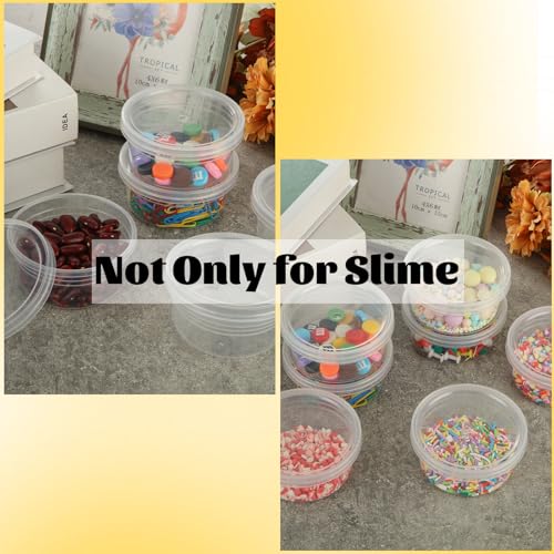 150 Pack 4oz Slime Containers with Lids, Small Plastic Storage Containers for Slime, Bead, Foam Ball, DIY Craft Making