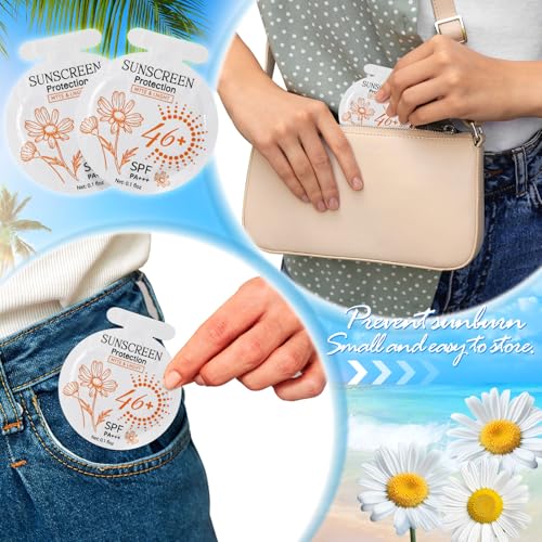 200 Pcs Sunscreen Bulk Mini Travel Size Sunscreen Packets SPF 46+ Summer Party Gifts for Women Girl