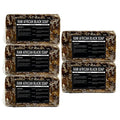Sheanefit Raw African Black Soap Bar - For All Skin Types - Face, Body, Hair Soap Bulk Bars (15 Ounce (Pack of 5))