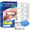 Mouth Guard for Grinding Teeth at Night, Night Guards for Bruxism, Mouthguards for Grinding of Teeth Nighttime, Dental Bite Guard for Adults of Clenching Teeth, 8 Pack with 12 Cleaning Tablets