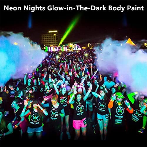 Go Ho Neon White Body Paint Washable(2.37oz,70ml),under UV Blacklight Neon Face Paint,Water Based Neon Fluorescent White Face Paint for Adults Children SFX Cosplay Costumes Festivals Halloween Makeup