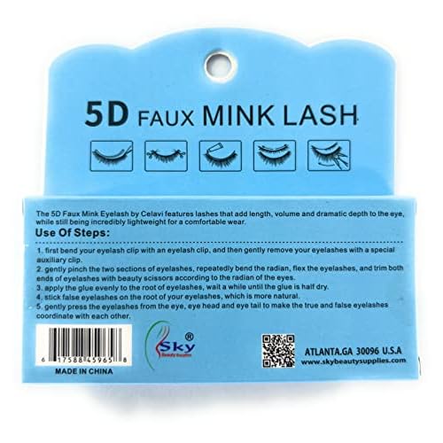 Eyelashes - 5D FAUX Mink Lash - Light weight, Soft touch, Reusable, False eyelashes, Mink Eyelashes, soft lash, Beauty, Sky beauty supplies - 888-5D5