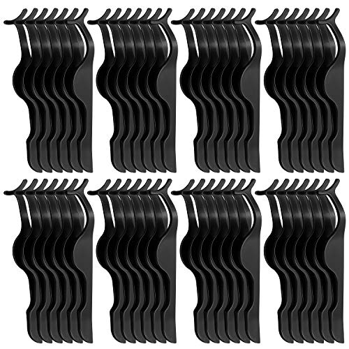 Mudder 48 Pieces False Eyelashes Applicator Tool Plastic Eyelash Extension Tweezers Fish Tail Clip Remover Tweezers Nipper Eyelash Auxiliary Clip for Women Lash Application and Removal(Black)