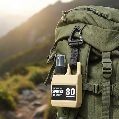 Camp Mini Spray Bottles with Hanging Buckle - 4 Pcs Refillable Dispenser Bottle with Molle Clip Strap