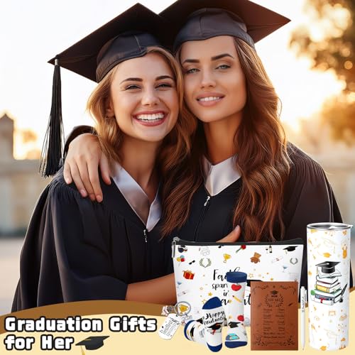 Patelai 6 Pcs 2026 Christian Graduation Gifts Set Congrats Grad Gift Basket for College High School with Tumbler Keychain Makeup Bag Notebook Pen Sock Graduation Present for Graduates Her Him Daughter