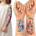 Unicorn Temporary Tattoo for Kids 35pcs Realistic Fake Tattoos, Full Half Arm Sleeve Glitter Tattoo Kit, Waterproof Birthday Party Supplies, Makeup Gifts for Girls Kids (24 Sheets)