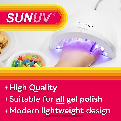 SUNUV UV Nail Lamp, Professional LED UV Light for Gel Nails SUNone 48W 4PCS Cuticle Nippers, Cuticle Pusher with Nail File and Buffer Set
