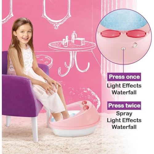 Spa Day Gift Set for Girls, Christmas Birthday Gift Nail Art Salon Sensory Beads Foot Spa Accessories Kit, Foot Soak Tub for Ages 5 6 7 8 9 10-12 Year Old Girl Gifts (Girls)