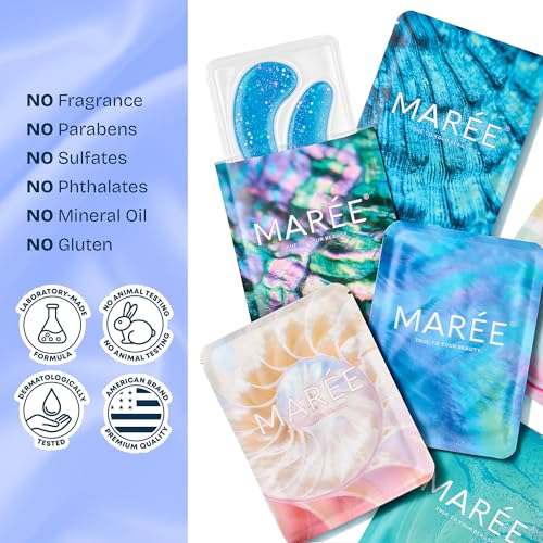 MAREE Under Eye Patches for Puffy Eyes and Dark Circles ? Under Eye Mask with Collagen & Hyaluronic Acid ? Undereye Mask Patches for Women ? Parches para Ojeras Puffiness & Under Eye Bags | 12 Pair