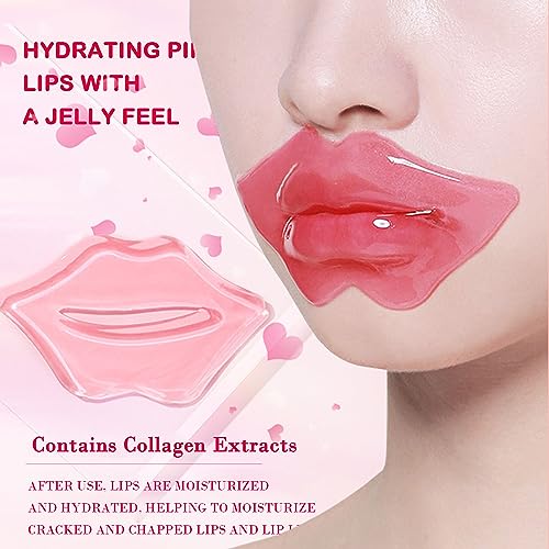 Sulily 30 Pairs Lip Mask & Eye Mask, 24K Gold Crystal Gel Collagen Under Eye Patches, Lip Mask Skincare, Small Gifts for Women, Bachelorette Party Favors, Bulk Gifts, Birthday Galentines Day Gifts