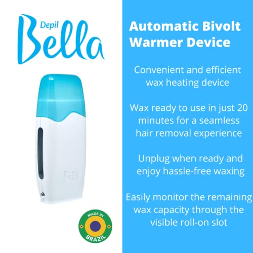 Depil Bella Bundle Kit Waxing Roller, 1 Roll on Honey and propolis + 3 Roll on Chamomile and Calendula Depilatory Wax Hair removal for Women and men, Sensitive hair, At Home and professional Waxing, B