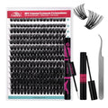 Wispy Lash Extension Kit 238Pcs Lash Clusters Kit Eyelash Extensions 9-16MM Individual Lashes Extensions with Bond and Seal Remover Tweezers DIY at Home by FADVAN (80D, 0.07D, 9-16mm)