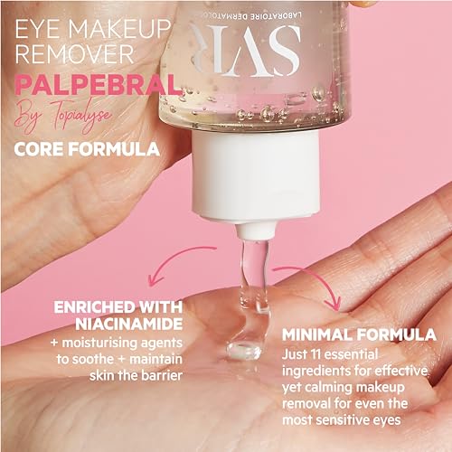 SVR Palpebral Eye Makeup Remover Gel for Very Sensitive & Dry Eyelids and Eye Contour. Fragrance-Free Care with Niacinamide to Soothe and Hydrate while Removing Makeup, Non-comedogenic 4.3 fl.oz.