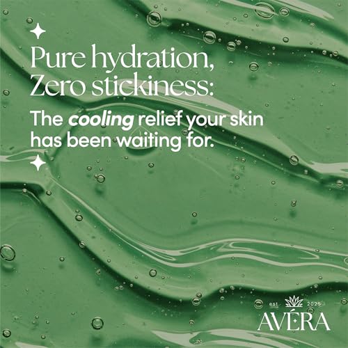 Avera Organic Aloe Vera Gel for Face & Body, 96% Pure Aloe Gel, Ideal for Skin, Scalp, & Hair Hydration, Calming Moisturizer for Soothing After Sun Care, 7.05oz