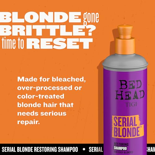 Bed Head by TIGI Serial Blonde Shampoo for Damaged Blonde Hair 13.53 Fl Oz (Pack of 2)