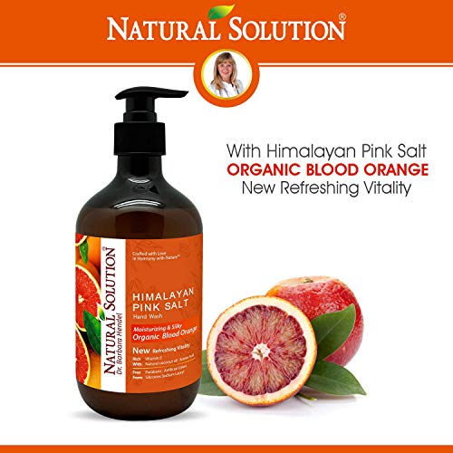 Natural Solution Hand Wash, enriched with moisturizing blood orange and Himalayan pink salt, comes in a 14 oz bottle (Pack of 3) for gentle cleansing and hydration
