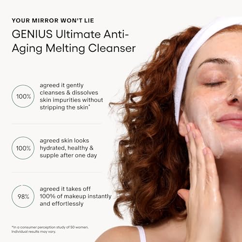 Algenist GENIUS Ultimate Anti-Aging Melting Facial Cleanser - Milky Cleanser + Makeup Remover with Avocado Oil, Alguronic Acid and Microalgae Oil - Nourishes Skin + Improves Radiance (5 oz)