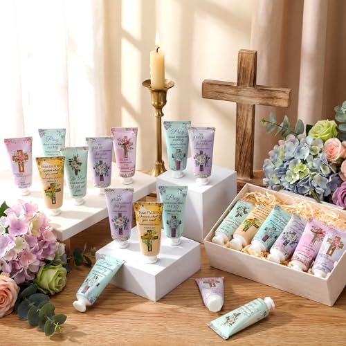 36 Pcs Christian Gifts Bulk for Women Mother's Day Cross Hand Cream Travel Size Easter Bible Verse Gifts Jesus Religious Scripture Faith Party Favor for Sunday Prayer Church Women Mom Teacher