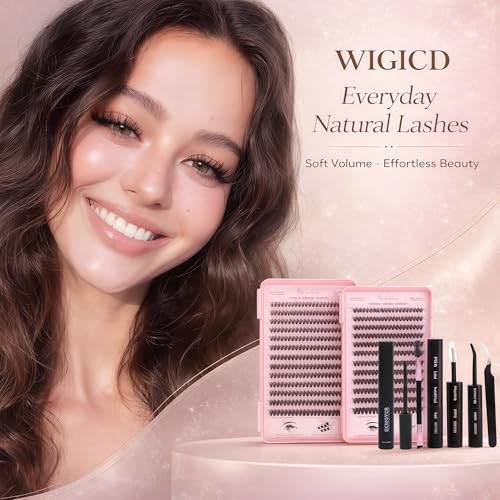 Lash Clusters Kit, Eyelash Clusters Individual Lash Extension Kit 480 Pcs D Curl Fluffy Wispy False Eyelashes Extensions Thin Band with Bond Seal Tweezers Brush Removers (30D+40D KIT 9-16mm)