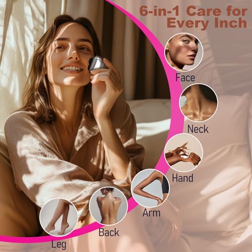 Youbella Facial Hair Removal for Women, 3D Floating Blade Rotary Razor, Wet/Dry Electric Shaver, Portable & USB Rechargeable Epilator Hair Remover for Face, Upper Lip, Chin, Arms & Legs (Beige)