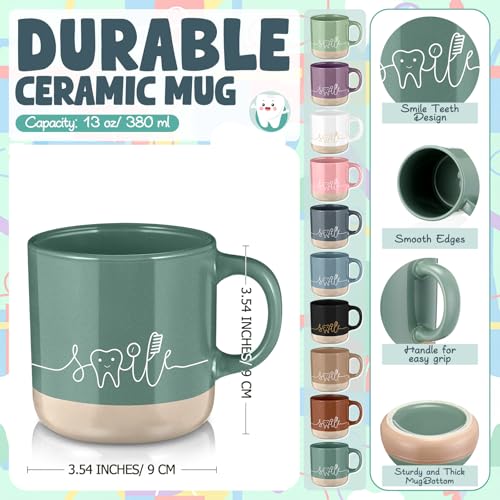 30 Pcs Dental Assistant Week Gifts Bulk Ceramic Coffee Mugs Cosmetic Teeth Makeup Bags Teeth Stress Toy Dentist Dental Hygienist Thank You Gift for Orthodontic Staff Office Team Dentist Day