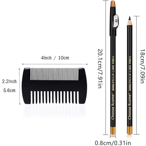 Beard Shaping Tool Template Men -(White) 100% Clear - Premium & Friendly Gift Package -Barber Pencil - Wooden Comb - Best Facial Hair Shaper Instrument - Great All Kind Beards & Shape Style