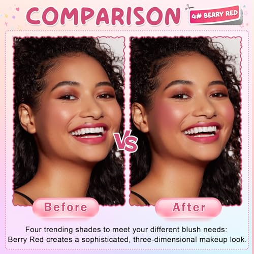 2PCS Jelly Blush Stick for Cheeks,Multi-use Cooling Water Jelly Lip and Cheek Tint Stain,Moisturizing,Cruelty-Free,Lightweight,Sheer & Buildable Lip Tint + Blush£¨02 Soft Pink + 04 Berry Red£©