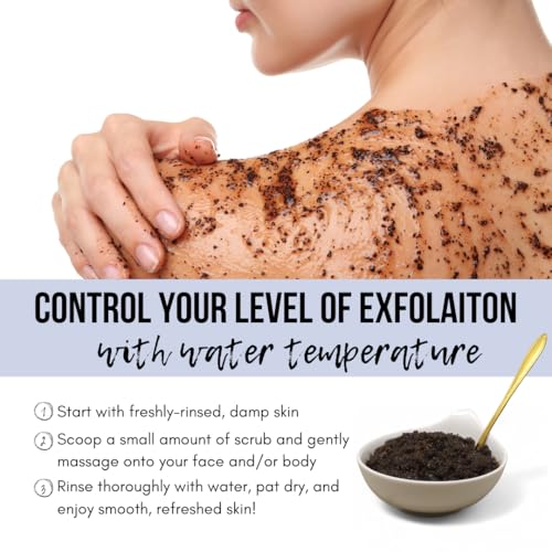 Activated Charcoal Face & Body Scrub ? Natural Deep Cleansing Exfoliator for Smooth, Soft Skin ? Gentle Salt & Sugar Scrub for Armpit & Foot Detox ? For Men & Women ? Made in USA