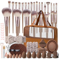KUORYZAL Brown Makeup Brushes Set Professional 66Pcs with Case Premium Synthetic for Foundation Concealer Blush Eyeshadow Powder Contour Makeup Brush Kit Face Eye Make up Brushes & Tools