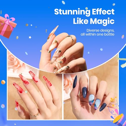 Beetles Blooming Gel 15ml Clear Uv Led Blossom Nails Gel Polish for Spreading Effect Marble Natural Stone Watercolor Floral Print Soak off Diy Nail Art Design Manicure Gift for Women