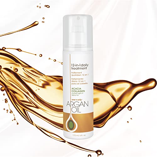 One N' Only Argan Oil 12-in-1 Daily Treatment Lightweight, Helps Control Frizz, Smooths, Detangles, Moisturizes, Strengthens and Adds Body to Dry, Damaged Hair, 6 Fl Oz (4pk)