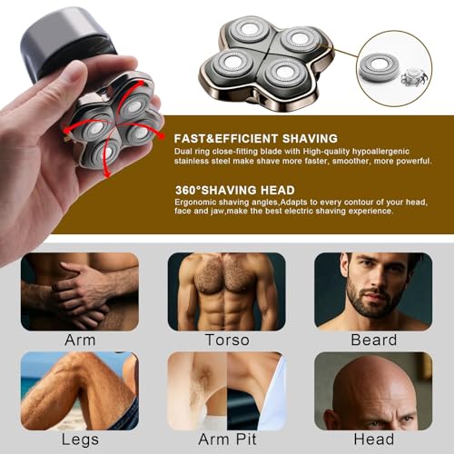 Shaver PRO 4 Head Replacement Blades - Compatible with Skull Shaver Pitbull, Butterfly Kiss Pro & Palm Shaver - Electric Shaver & Head Shaver Blade for Bald Head Shavers for Men/Women£¨4 Packs£©