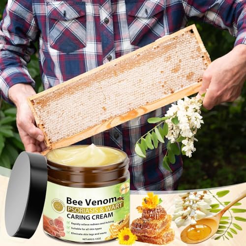 Bee Venom Skin Treatment Cream, Bee Venom Cream for Women and Men, Natural Bee Venom for All Skin Types, 2.12 OZ