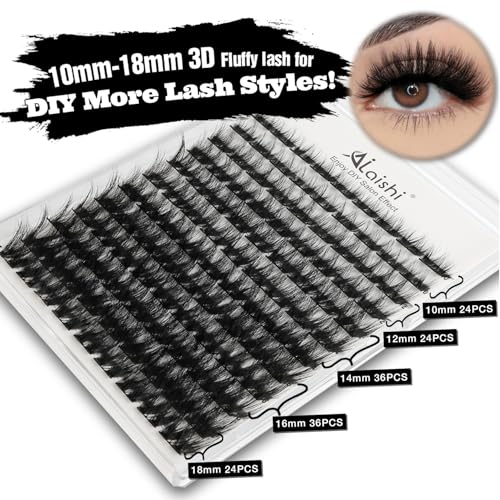 Lash Clusters Kit, DIY 3D Cluster Eyelash Extensions 10?18mm,108pcs Fluffy D Curl Soft Natural Lashes with Lash Bond and Seal,Tweezers, Remover?Natural Fake Cat Eye Wispy Individual Clusters£¨211-5-L£©