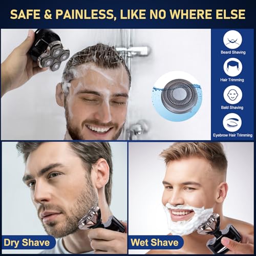 4pcs Shaver Replacement Blades for Skull Shaver Pitbull Forte PRO Series,Shaver Replacement Heads Compatible with Skull Shaver Pitbull Gold/Silver/Platinum/Diamond Pro Shaver and Palm Shaver