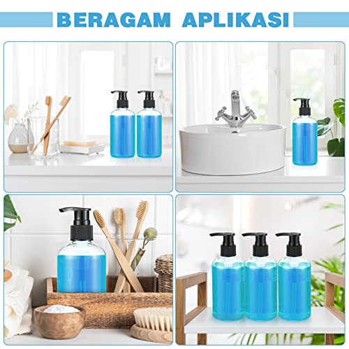8 Pcs Plastic Pump Bottles Empty Lotion Bottle with Pump Refillable Dish Soap Dispenser Portable Hand Soap Dispenser Shampoo Lotion Container for Oil Liquid Soap(Clear,8.5 oz)