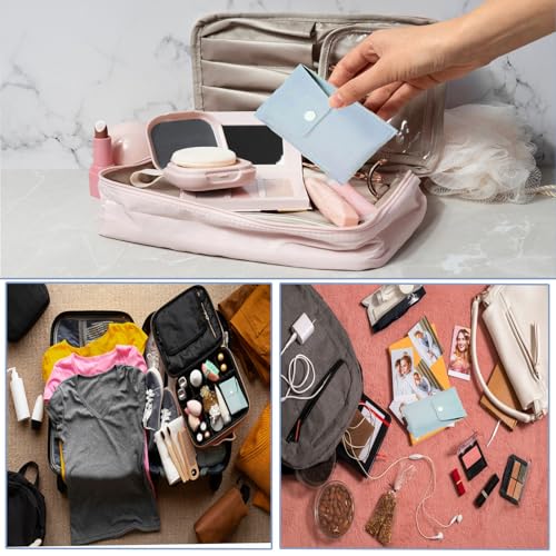 20 Sets Travel Makeup Brush Set Bulk Brushes Bag Mini Face Make up Brushes Brushes Bag for Makeup Party Favors Wedding Bridal Shower Favors Bridesmaid Gift Bachelorette Party Gift(Blue)