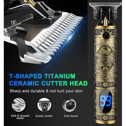 Beard Trimmer for Men Cordless Hair Clippers with LCD Display Professional Gooming Set Haircut Trimmers Rechargeable Shaver Gift for Kid Boyfriend Boy Family