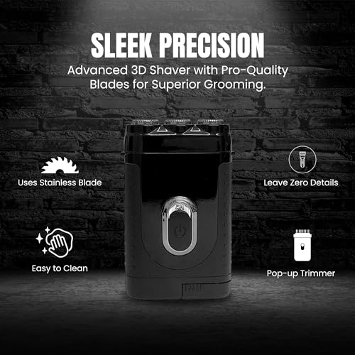 Tacshaver Rotary Electric Razor for Men - Rotary Electric Shavers for Body Hair Trimmer - Waterproof & Rechargeable Beard Trimmer - Personal Care Hair Razor & Bald Head Shaver for Mens Grooming Kit