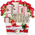 Valentines Day Gifts for Her, Red Rose Spa Gifts for Women, Bath and Body Gift Set, 35 Piece Stress Relief Spa Kit Gift Basket, Birthday, Mom, Nail Care Kit - Body Scrub, Bubble Bath, Bath Bomb & More