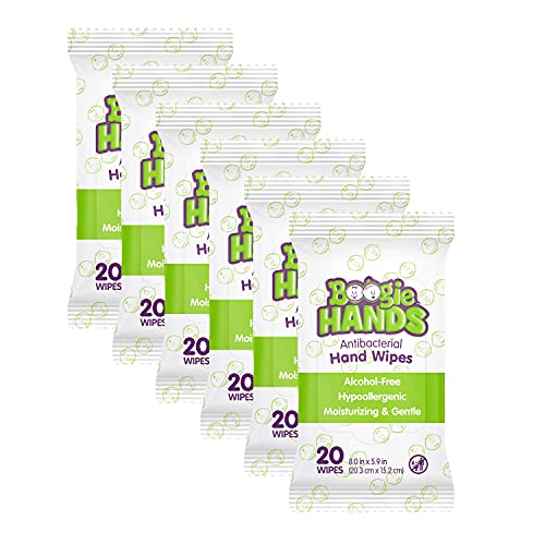 Boogie Fun and Safe in the Sun Kit Wipes, Bundle Includes Pack of 2 Block, and Pack of 6 of 20 Count Hands Alcohol Free Sanitizing Wipes