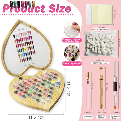 Sponge Pat Pat Gel Polish Pallete Tool Kit, 57 Colors Ombre Nails Gel Paint for Nail Art Gradient Painting Gel Blush Blooming Aura French Manicure, Valentines Day Gifts UV/LED Curing DIY Nail