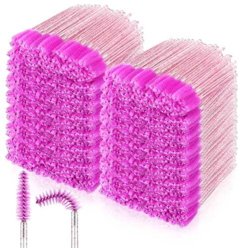 Skylety 1000 Pcs Disposable Mascara Wands Bulk Mascara Eyelash Brush Makeup Applicator Eyelash Wands for Eye Lash Extension, Eyebrow Comb, 3.9 x 0.2 x 0.3 Inch (Purplish Red)